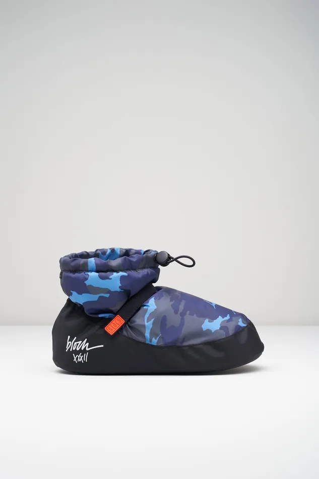 Booties Bloch Adult Adult Camo Print Ankle Warm Up Booties Blue Camo Print