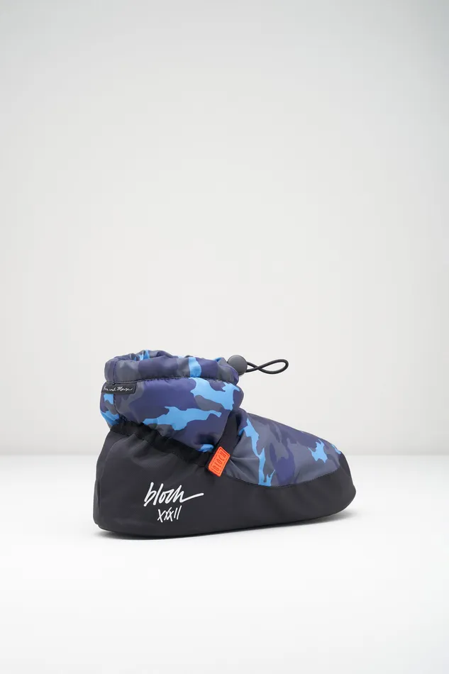 Booties Bloch Adult Adult Camo Print Ankle Warm Up Booties Blue Camo Print