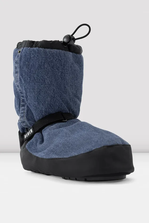 Booties Bloch Adult Adult Denim MultiFunction Warm Up Booties Blue Denim