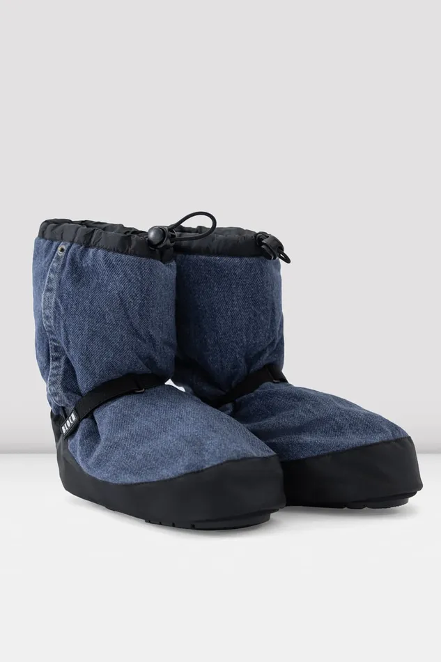 Booties Bloch Adult Adult Denim MultiFunction Warm Up Booties Blue Denim