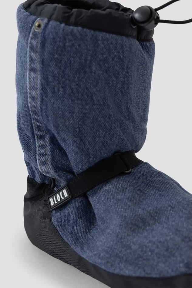 Booties Bloch Adult Adult Denim MultiFunction Warm Up Booties Blue Denim