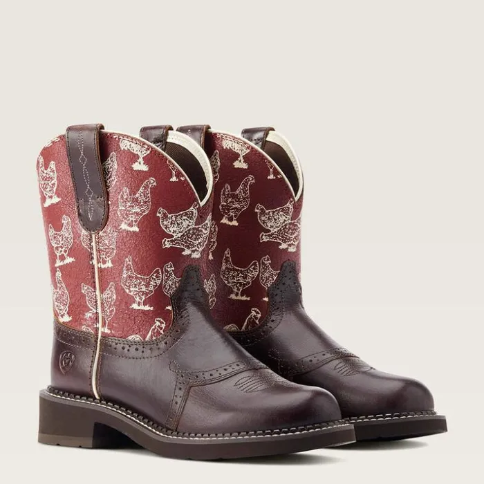 Booties Women Ariat Fatbaby Heritage Farrah Western Boot Chocolate Chip Booties Women Ariat Fatbaby Heritage Farrah Western Boot Chocolate Chip