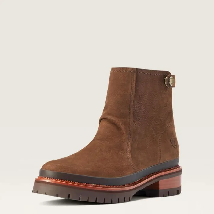 Booties Women Ariat Leighton Waterproof Barley Brown