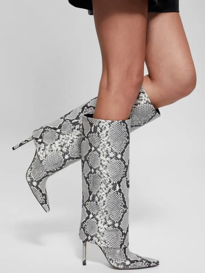 Boots and Booties Women Sabola FoldOver KneeHigh Boots Light Grey GUESS Boots and Booties Women Sabola FoldOver KneeHigh Boots Light Grey GUESS