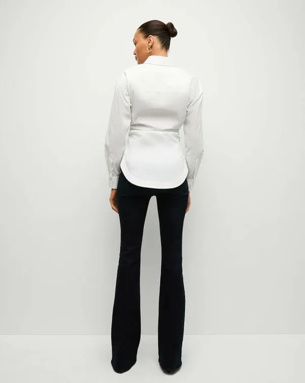 Bosco Ruched Shirt White Women Veronica Beard Tops Bosco Ruched Shirt White Women Veronica Beard Tops