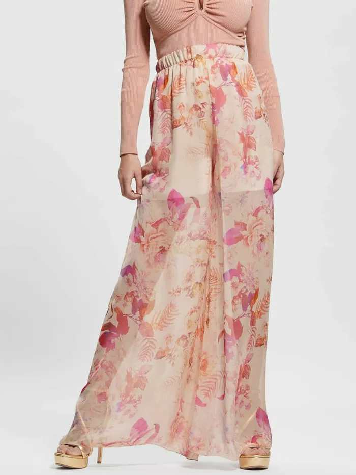 Bottoms Roxan Wide Leg Pants Reclaimed Romance GUESS Women Bottoms Roxan Wide Leg Pants Reclaimed Romance GUESS Women