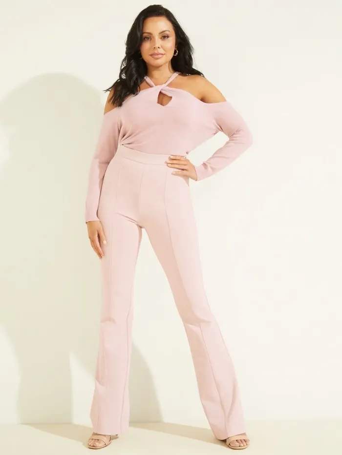 Bottoms Women Chloe Flared Pant Lilac Mist GUESS Bottoms Women Chloe Flared Pant Lilac Mist GUESS