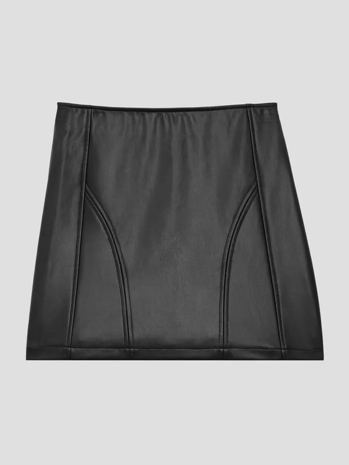 Bottoms Women GUESS Zue FauxLeather Mini Skirt Jet Black Multi Bottoms Women GUESS Zue FauxLeather Mini Skirt Jet Black Multi
