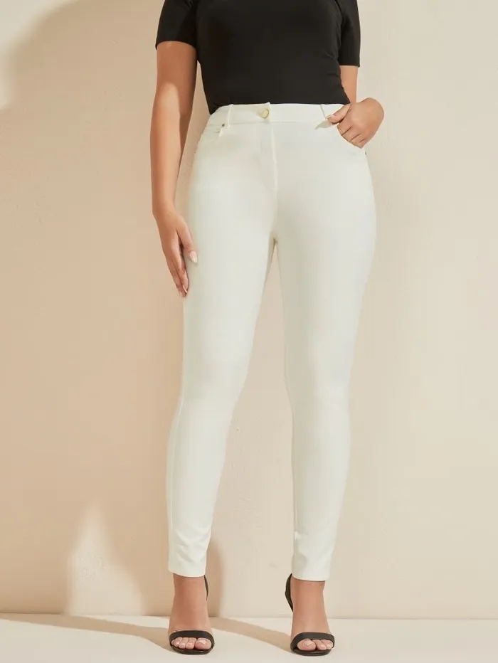 Bottoms Women Hollywood Skinny Pant Pale Pearl GUESS