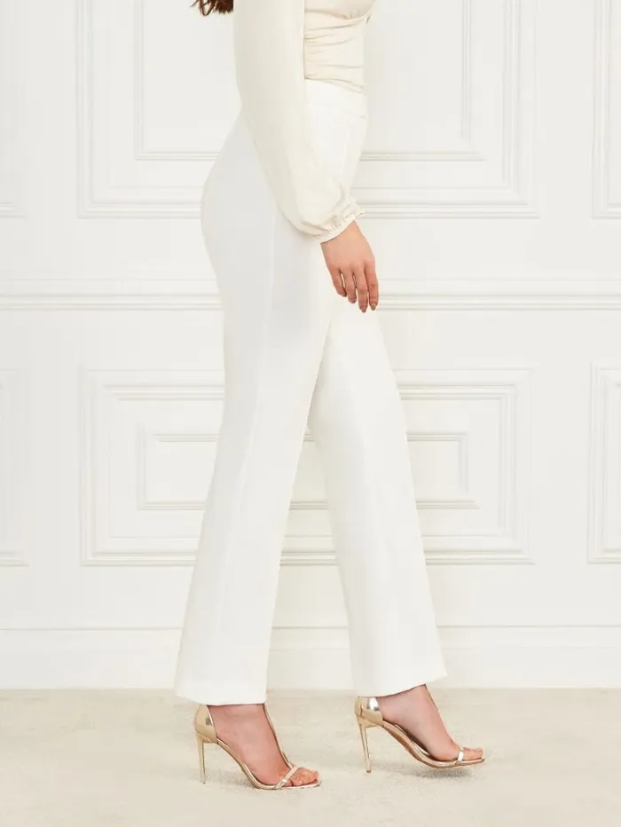 Bottoms Women Logan Straight Leg Pant Pale Pearl GUESS Bottoms Women Logan Straight Leg Pant Pale Pearl GUESS