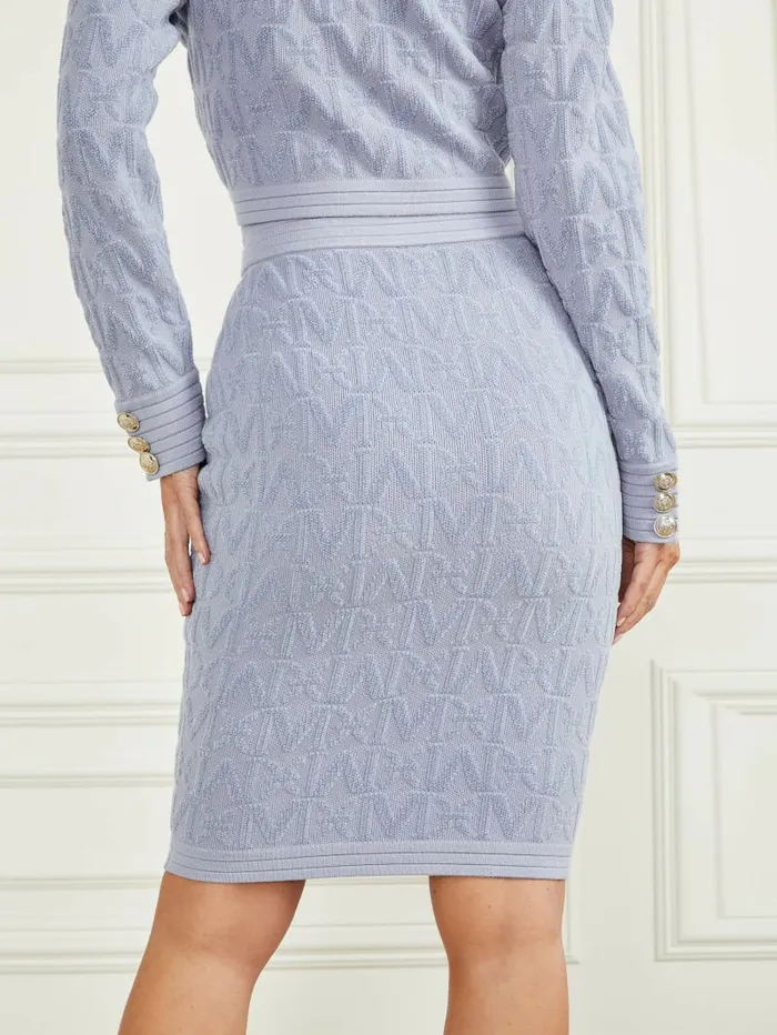 Bottoms Women Penelope Sweater Skirt Dust Light Blue GUESS Bottoms Women Penelope Sweater Skirt Dust Light Blue GUESS