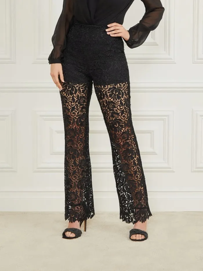 Bottoms Women Primrose Lace Pant Black GUESS Bottoms Women Primrose Lace Pant Black GUESS