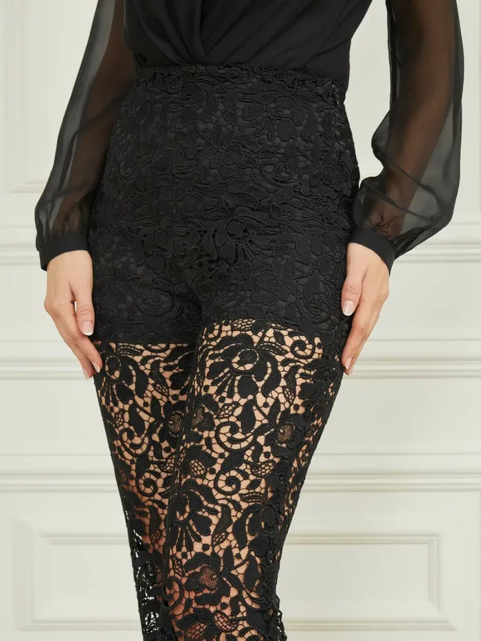 Bottoms Women Primrose Lace Pant Black GUESS Bottoms Women Primrose Lace Pant Black GUESS