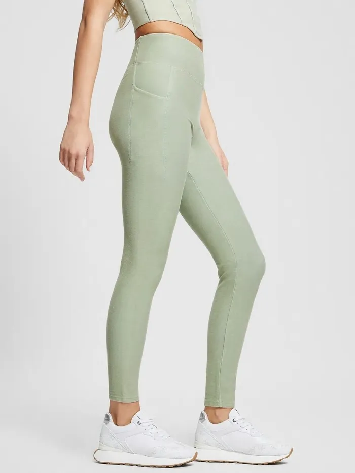 Bottoms Women Washed Active Legging Colored Green Multi GUESS Bottoms Women Washed Active Legging Colored Green Multi GUESS