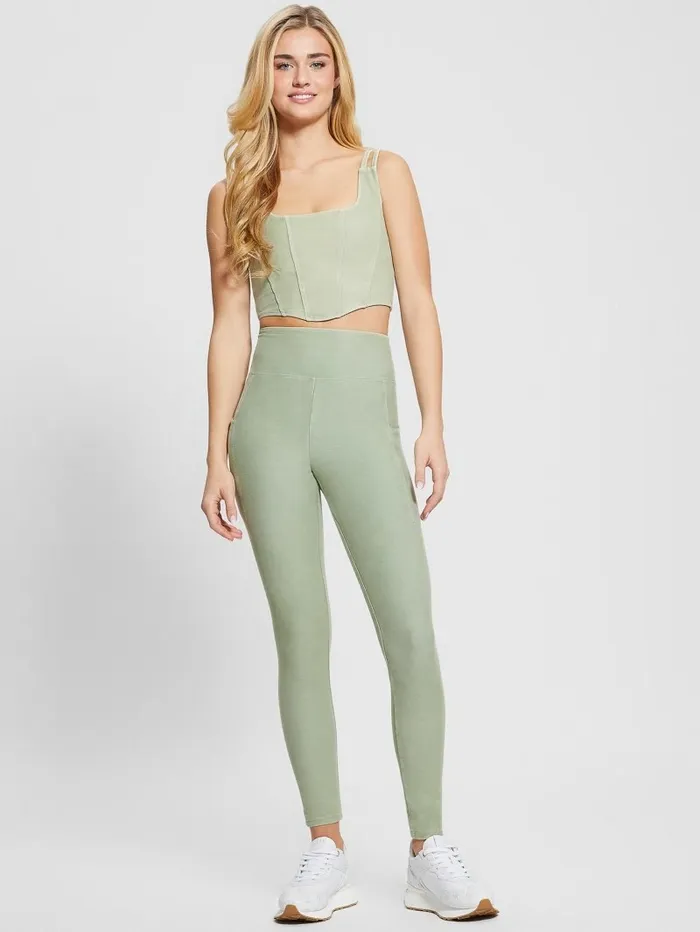 Bottoms Women Washed Active Legging Colored Green Multi GUESS Bottoms Women Washed Active Legging Colored Green Multi GUESS