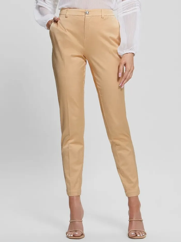 Bottoms Zoe Satin Pants Sandy Peach Multi GUESS Women