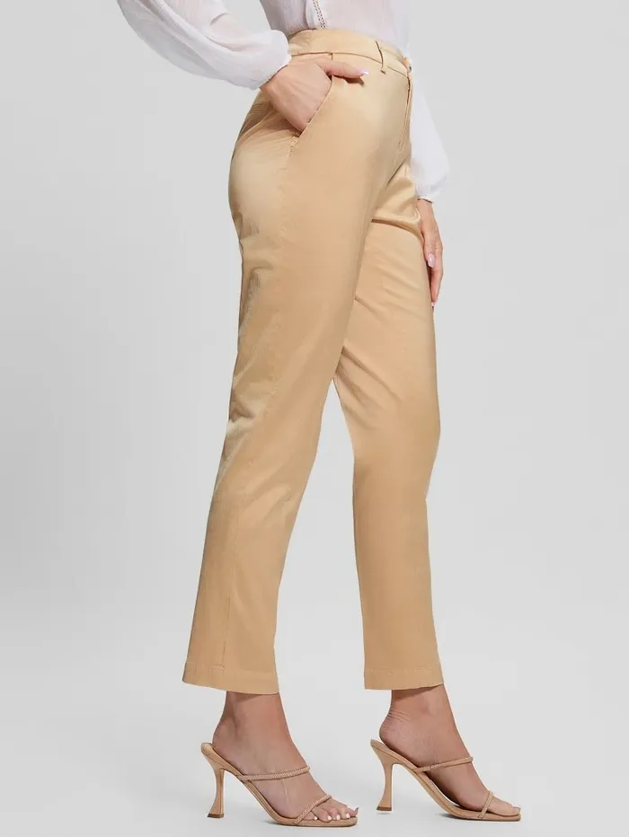 Bottoms Zoe Satin Pants Sandy Peach Multi GUESS Women Bottoms Zoe Satin Pants Sandy Peach Multi GUESS Women