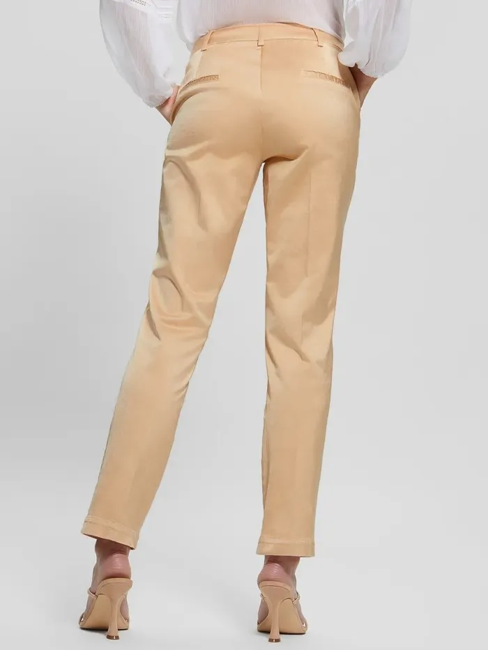 Bottoms Zoe Satin Pants Sandy Peach Multi GUESS Women Bottoms Zoe Satin Pants Sandy Peach Multi GUESS Women