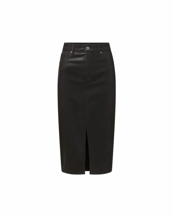 Breves Coated Midi Skirt Black High Gloss Women Veronica Beard Skirts and Shorts Breves Coated Midi Skirt Black High Gloss Women Veronica Beard Skirts and Shorts