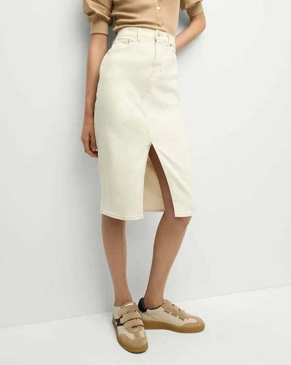 Breves Denim Skirt Ecru Women Veronica Beard Skirts and Shorts