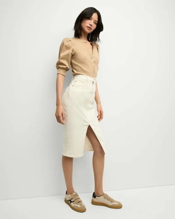 Breves Denim Skirt Ecru Women Veronica Beard Skirts and Shorts
