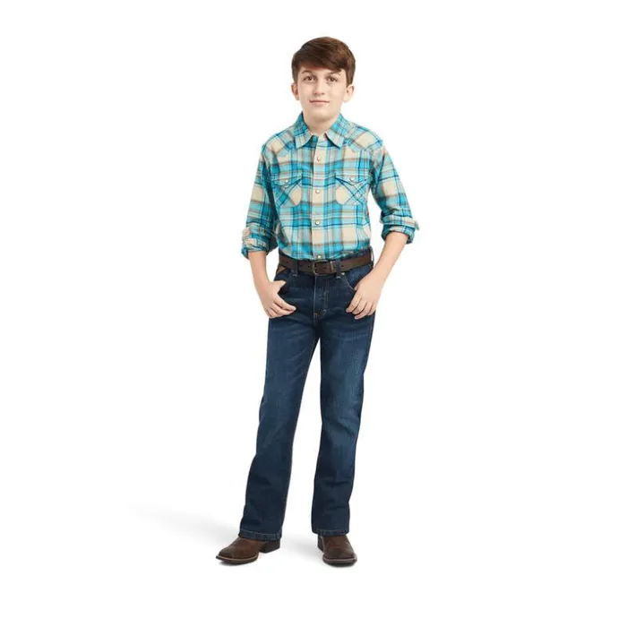 Button Down Shirts Kids Ariat Handley Retro Fit Shirt Sylvan Teal Button Down Shirts Kids Ariat Handley Retro Fit Shirt Sylvan Teal