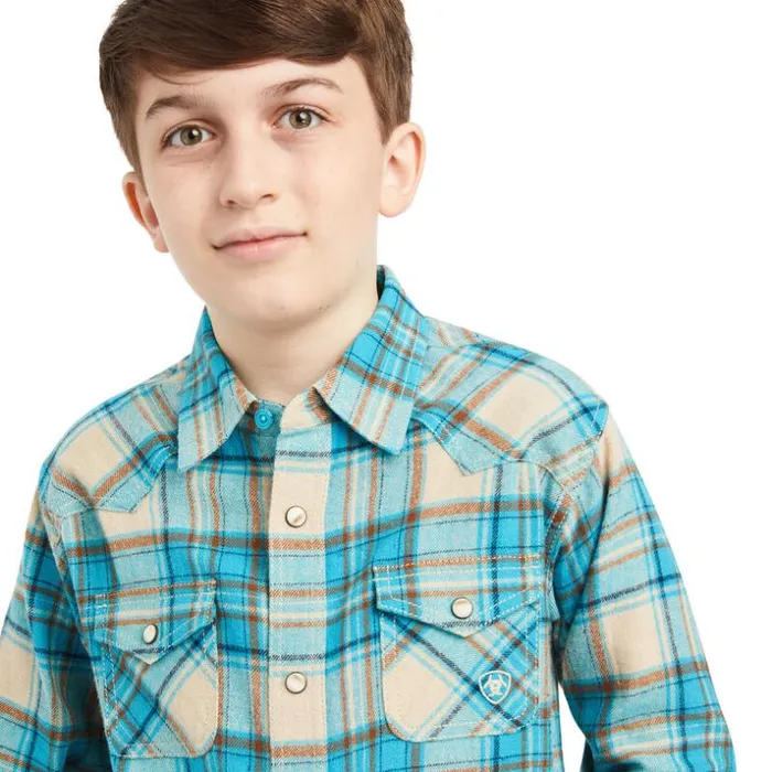 Button Down Shirts Kids Ariat Handley Retro Fit Shirt Sylvan Teal Button Down Shirts Kids Ariat Handley Retro Fit Shirt Sylvan Teal