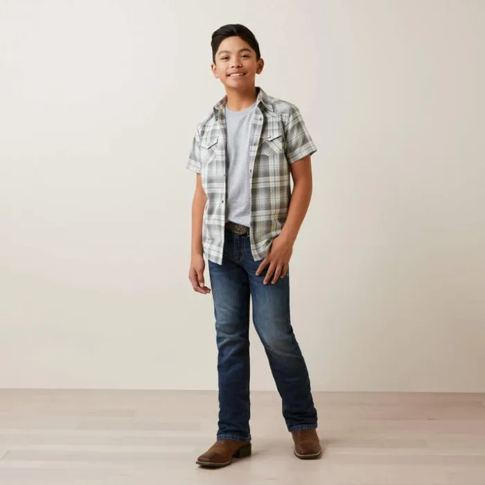 Button Down Shirts Kids Ariat Hargo Retro Fit Shirt White Asparagus Button Down Shirts Kids Ariat Hargo Retro Fit Shirt White Asparagus