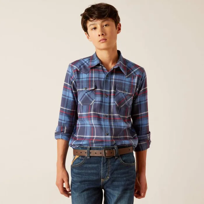 Button Down Shirts Kids Ariat Harim Retro Fit Shirt Mood Indigo