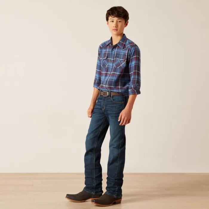 Button Down Shirts Kids Ariat Harim Retro Fit Shirt Mood Indigo Button Down Shirts Kids Ariat Harim Retro Fit Shirt Mood Indigo