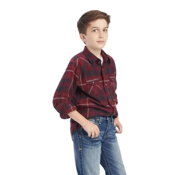 Button Down Shirts Kids Ariat Heath Retro Fit Shirt Phantom