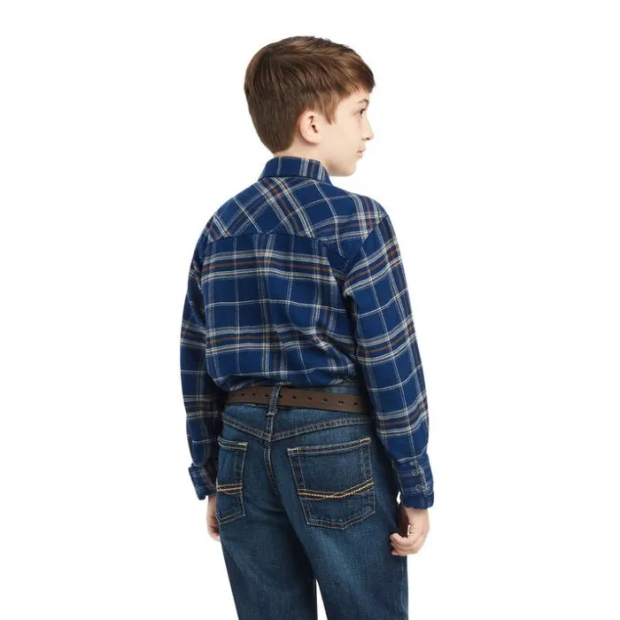 Button Down Shirts Kids Ariat Holcombe Retro Fit Shirt Estate Blue