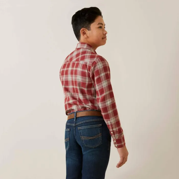 Button Down Shirts Kids Ariat Holton Retro Fit Shirt Rosewood