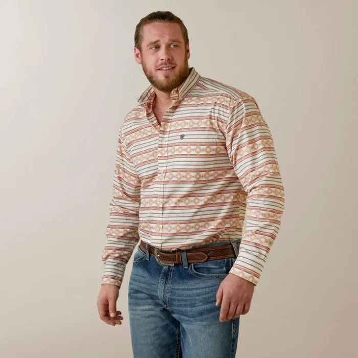 Button Down Shirts Men Ariat Antonio Classic Fit Shirt Orange