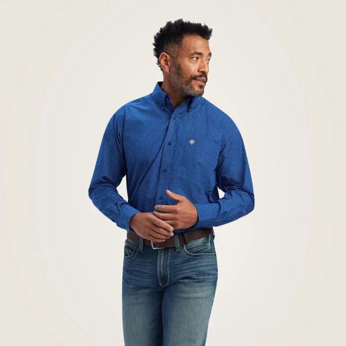 Button Down Shirts Men Ariat Benedict Classic Fit Shirt Classic Blue