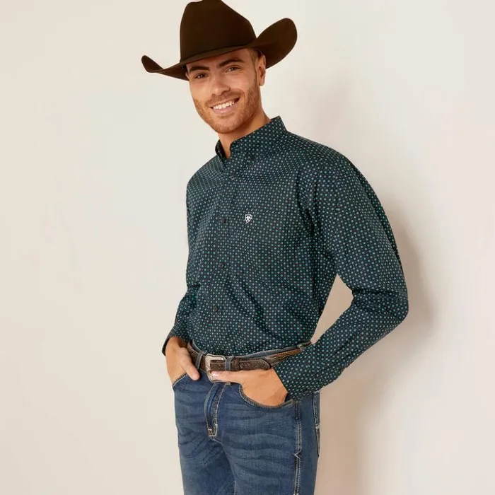 Button Down Shirts Men Ariat Benson Fitted Shirt Black
