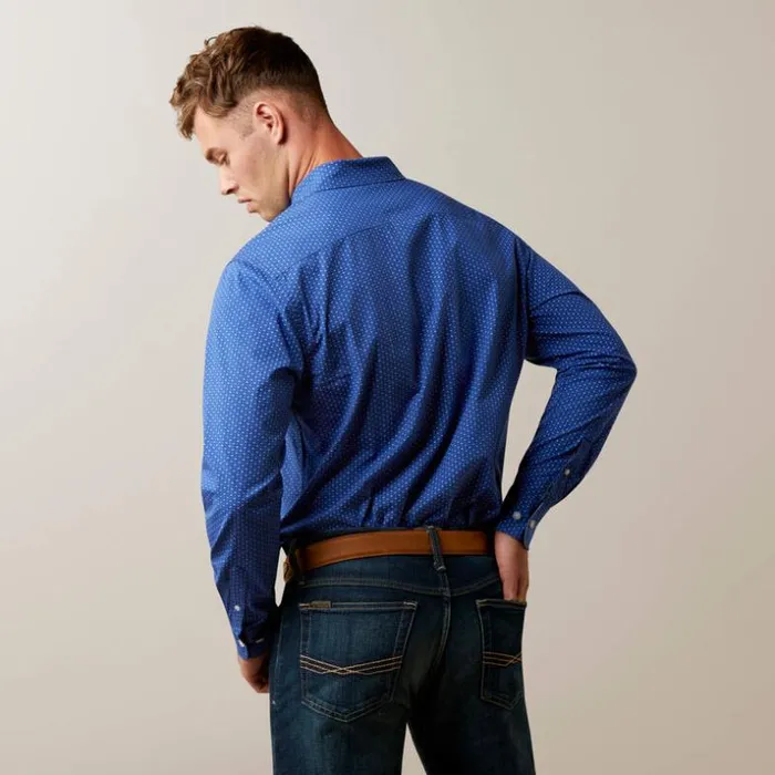 Button Down Shirts Men Ariat Ditsy Stretch Modern Fit Shirt Blue Button Down Shirts Men Ariat Ditsy Stretch Modern Fit Shirt Blue