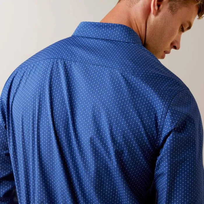 Button Down Shirts Men Ariat Ditsy Stretch Modern Fit Shirt Blue Button Down Shirts Men Ariat Ditsy Stretch Modern Fit Shirt Blue