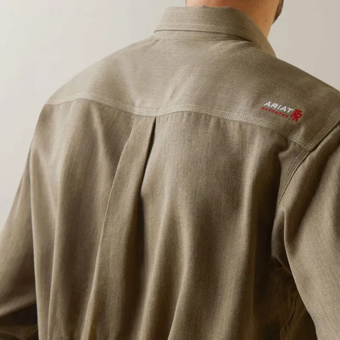 Button Down Shirts Men Ariat FR Air Inherent Work Shirt Khaki Heather Button Down Shirts Men Ariat FR Air Inherent Work Shirt Khaki Heather