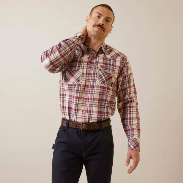 Button Down Shirts Men Ariat FR Dillon Retro Fit Snap Work Shirt Red Dahlia Plaid Button Down Shirts Men Ariat FR Dillon Retro Fit Snap Work Shirt Red Dahlia Plaid