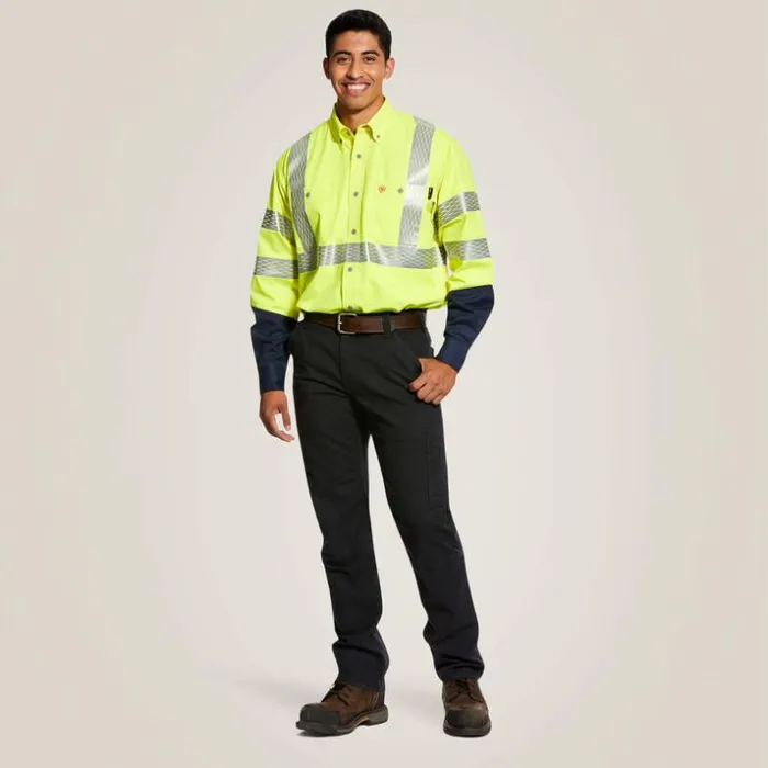 Button Down Shirts Men Ariat FR HiVis Work Shirt Hivis Yellow Button Down Shirts Men Ariat FR HiVis Work Shirt Hivis Yellow