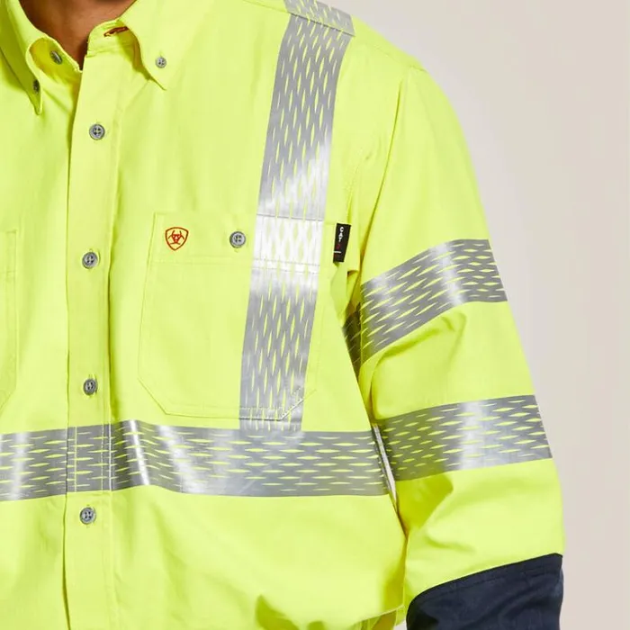 Button Down Shirts Men Ariat FR HiVis Work Shirt Hivis Yellow Button Down Shirts Men Ariat FR HiVis Work Shirt Hivis Yellow