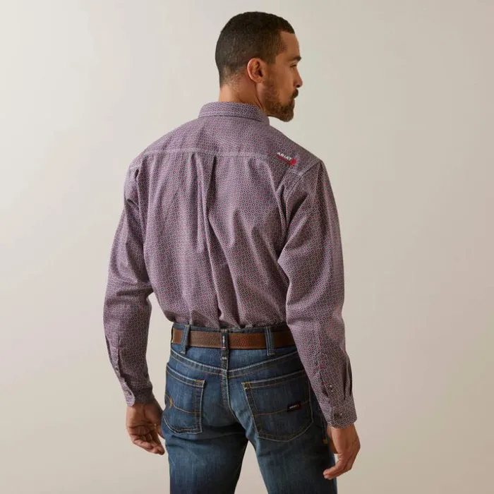 Button Down Shirts Men Ariat FR Ranger Logo Work Shirt Brick Red Button Down Shirts Men Ariat FR Ranger Logo Work Shirt Brick Red