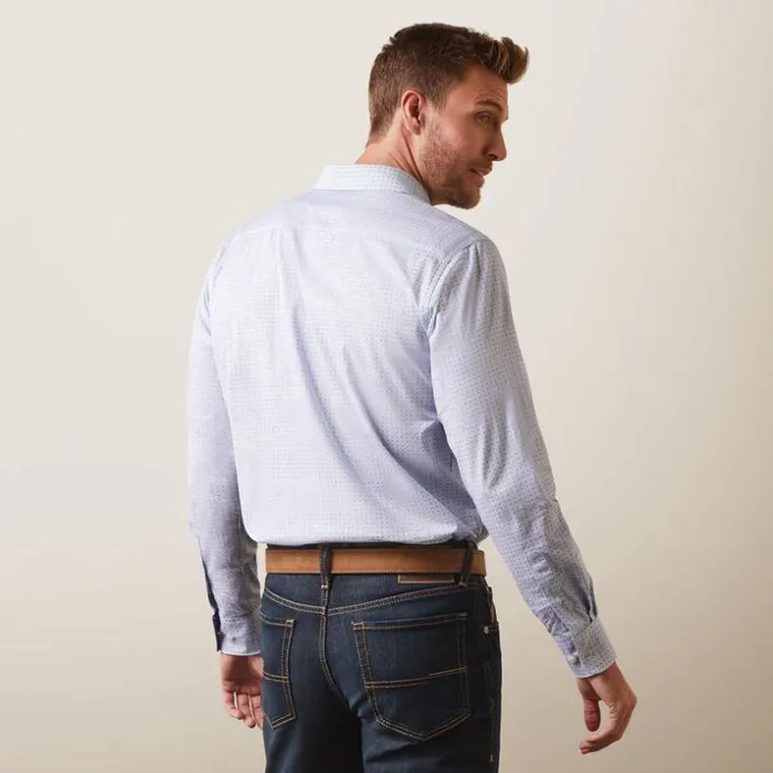 Button Down Shirts Men Ariat Medallion Stretch Modern Fit Shirt White