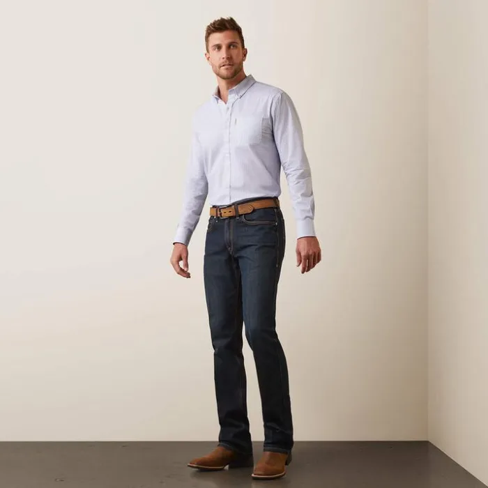 Button Down Shirts Men Ariat Medallion Stretch Modern Fit Shirt White