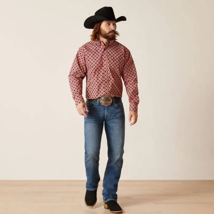 Button Down Shirts Men Ariat Nevil Classic Fit Shirt Tibetan Red Button Down Shirts Men Ariat Nevil Classic Fit Shirt Tibetan Red