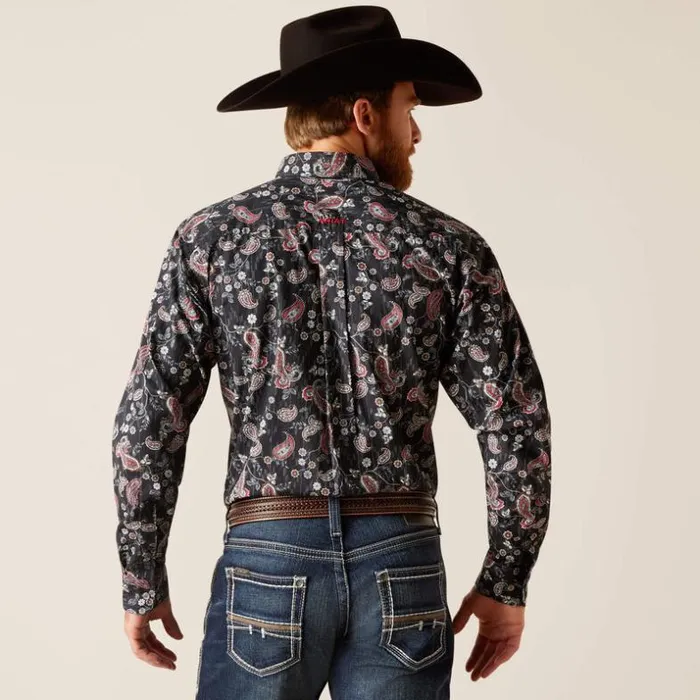 Button Down Shirts Men Ariat Norward Fitted Shirt Blackblack
