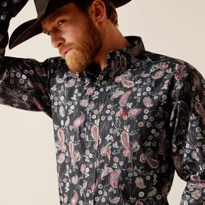 Button Down Shirts Men Ariat Norward Fitted Shirt Blackblack