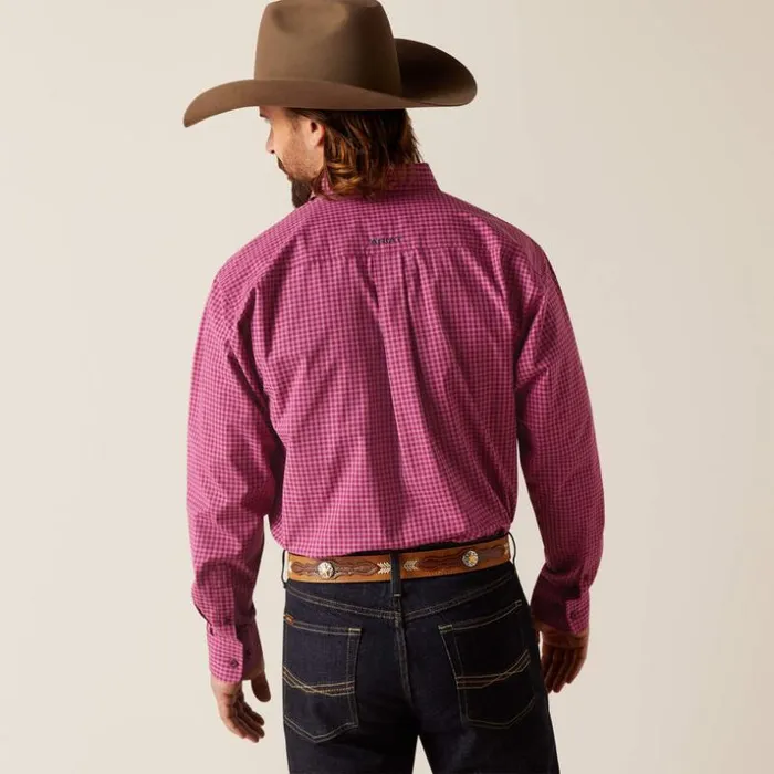 Button Down Shirts Men Ariat Pro Series Ervin Classic Fit Shirt Magenta Purple