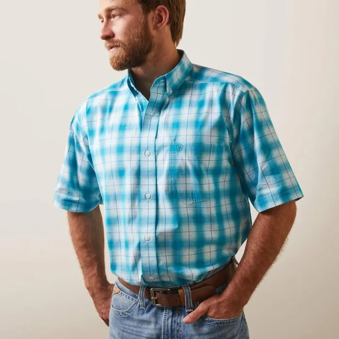 Button Down Shirts Men Ariat Pro Series Khari Classic Fit Shirt Enamel Blue